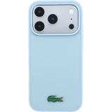 Coque iPhone 18 Pro Max / 17 Pro Max - Lacoste Petit Pique MagSafe avec logo m&eacute;tal protection &eacute;l&eacute;gante et durable - Bleu
