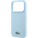 Coque iPhone 18 Pro Max / 17 Pro Max - Lacoste Petit Pique MagSafe avec logo m&eacute;tal protection &eacute;l&eacute;gante et durable - Bleu