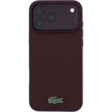 Coque iPhone 18 Pro Max / 17 Pro Max - Lacoste Petit Pique MagSafe avec logo m&eacute;tal protection &eacute;l&eacute;gante et durable - Burgundy
