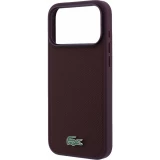 Coque iPhone 18 Pro Max / 17 Pro Max - Lacoste Petit Pique MagSafe avec logo m&eacute;tal protection &eacute;l&eacute;gante et durable - Burgundy