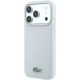 Coque iPhone 18 Pro Max / 17 Pro Max - Lacoste Petit Pique MagSafe avec logo m&eacute;tal protection &eacute;l&eacute;gante et durable - Light Grey