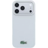 Coque iPhone 18 Pro Max / 17 Pro Max - Lacoste Petit Pique MagSafe avec logo m&eacute;tal protection &eacute;l&eacute;gante et durable - Light Grey