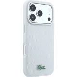 Coque iPhone 18 Pro Max / 17 Pro Max - Lacoste Petit Pique MagSafe avec logo m&eacute;tal protection &eacute;l&eacute;gante et durable - Light Grey