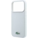 Coque iPhone 18 Pro Max / 17 Pro Max - Lacoste Petit Pique MagSafe avec logo m&eacute;tal protection &eacute;l&eacute;gante et durable - Light Grey
