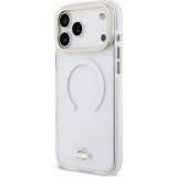 Coque iPhone 18 Pro Max / 17 Pro Max - Lacoste transparente anti-chocs avec logo or givr&eacute; compatible avec MagSafe - Transparent
