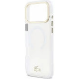 Coque iPhone 18 Pro Max / 17 Pro Max - Lacoste transparente anti-chocs avec logo or givr&eacute; compatible avec MagSafe - Transparent