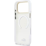 Coque iPhone 18 Pro Max / 17 Pro Max - Lacoste transparente anti-chocs avec logo or givr&eacute; compatible avec MagSafe - Transparent