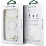 Coque iPhone 18 Pro Max / 17 Pro Max - Lacoste transparente anti-chocs avec logo or givr&eacute; compatible avec MagSafe - Transparent