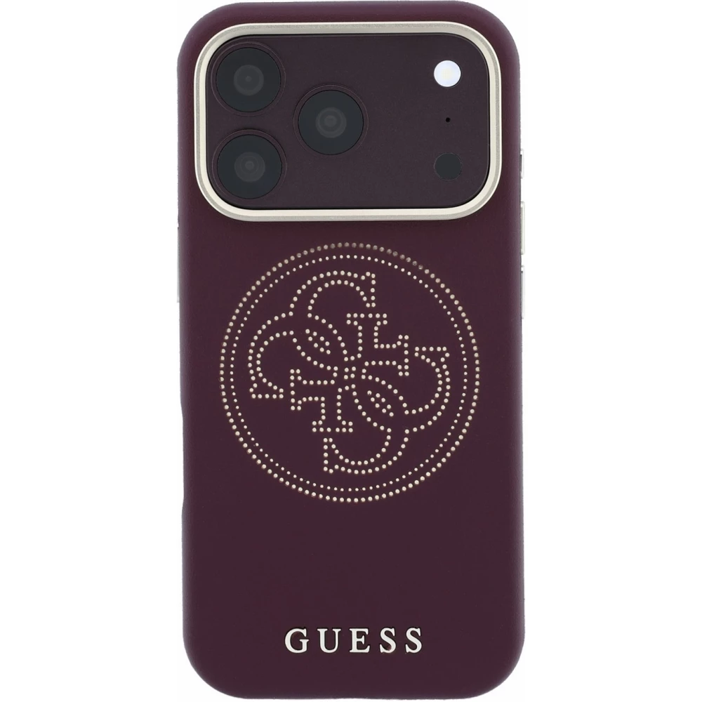 Coque iPhone 18 Pro Max / 17 Pro Max - Perfor&eacute;e 4G avec logo dor&eacute; et MagSafe - Burgundy
