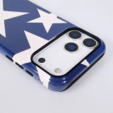 iPhone 18 Pro Max / 17 Pro Max Case Hülle - Star pop mit Sternenmuster doppelter Schutz durch Silikon-Innenhülle und robuste Kunststoff-Außenschale - Blau