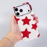 iPhone 18 Pro Max / 17 Pro Max Case Hülle - Star pop mit Sternenmuster doppelter Schutz durch Silikon-Innenhülle und robuste Kunststoff-Außenschale - Rot