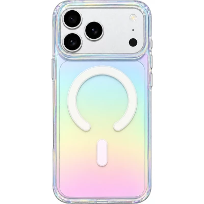 Coque iPhone 18 Pro Max / 17 Pro Max - Transparent irisé dégradé arc-en-ciel effet coloré compatible MagSafe - Multicolore