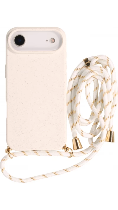 iPhone Air Case Hülle - Bio Eco-Friendly Vegan mit Handykette Necklace - Weiss