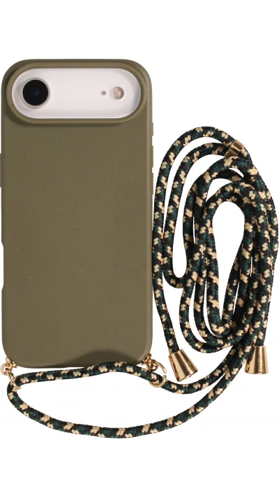 iPhone Air Case Hülle - Bio Eco-Friendly Vegan mit Handykette Necklace - Dunkelgrün