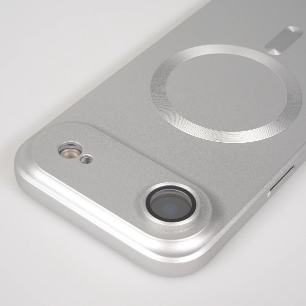 Coque iPhone Air - Gel souple avec vitre de protection caméra MagSafe - Argent