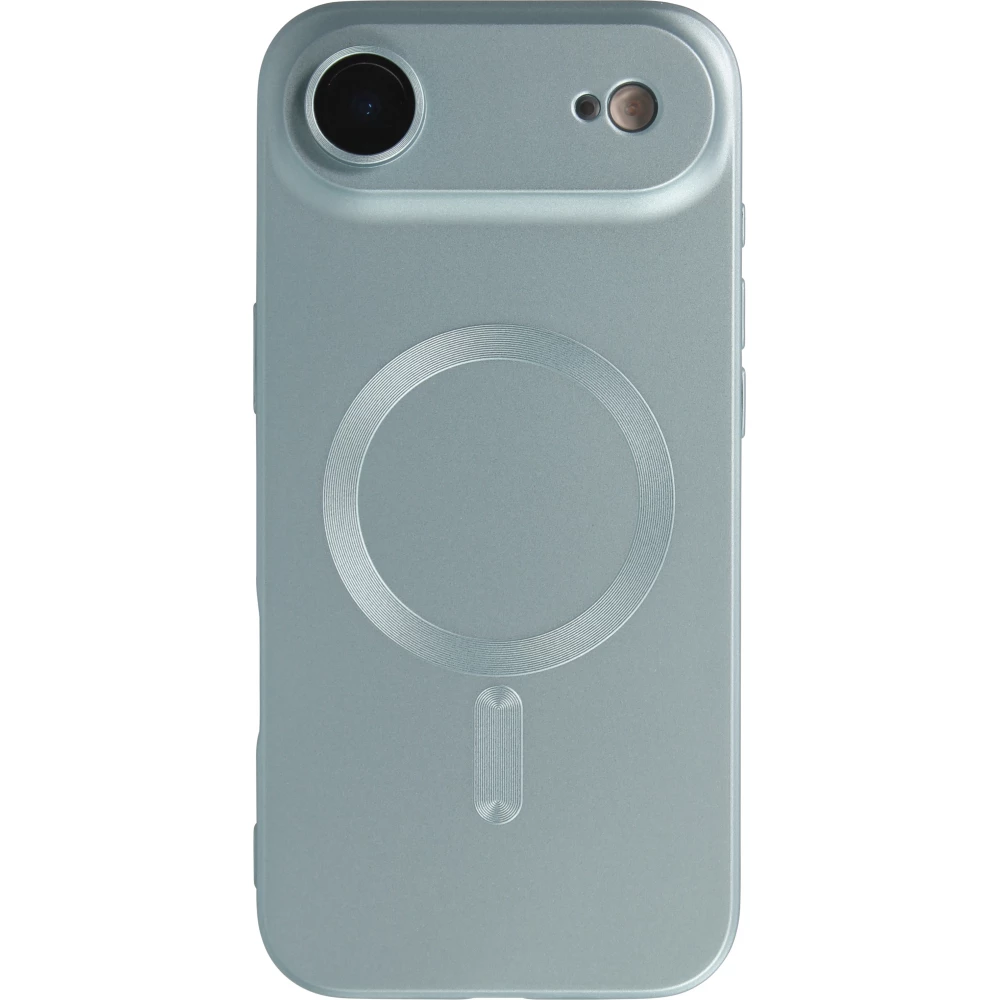 Coque iPhone Air - Gel souple avec vitre de protection caméra MagSafe - Bleu