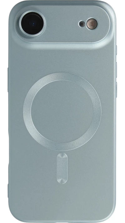 iPhone Air Case Hülle - Gummi weich mit Kameraschutzglas MagSafe - Blau