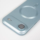 Coque iPhone Air - Gel souple avec vitre de protection caméra MagSafe - Bleu