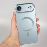 Coque iPhone Air - Gel souple avec vitre de protection caméra MagSafe - Bleu