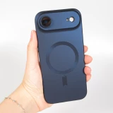 Coque iPhone Air - Gel souple avec vitre de protection caméra MagSafe - Bleu foncé