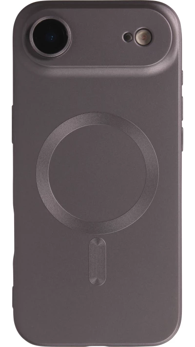 iPhone Air Case Hülle - Gummi weich mit Kameraschutzglas MagSafe - Dunkelgrau