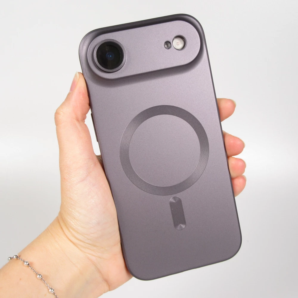 Coque iPhone Air - Gel souple avec vitre de protection caméra MagSafe - Gris foncé