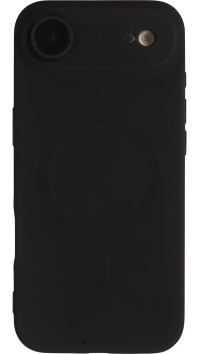 iPhone Air Case Hülle - Gummi weich mit Kameraschutzglas MagSafe - Schwarz