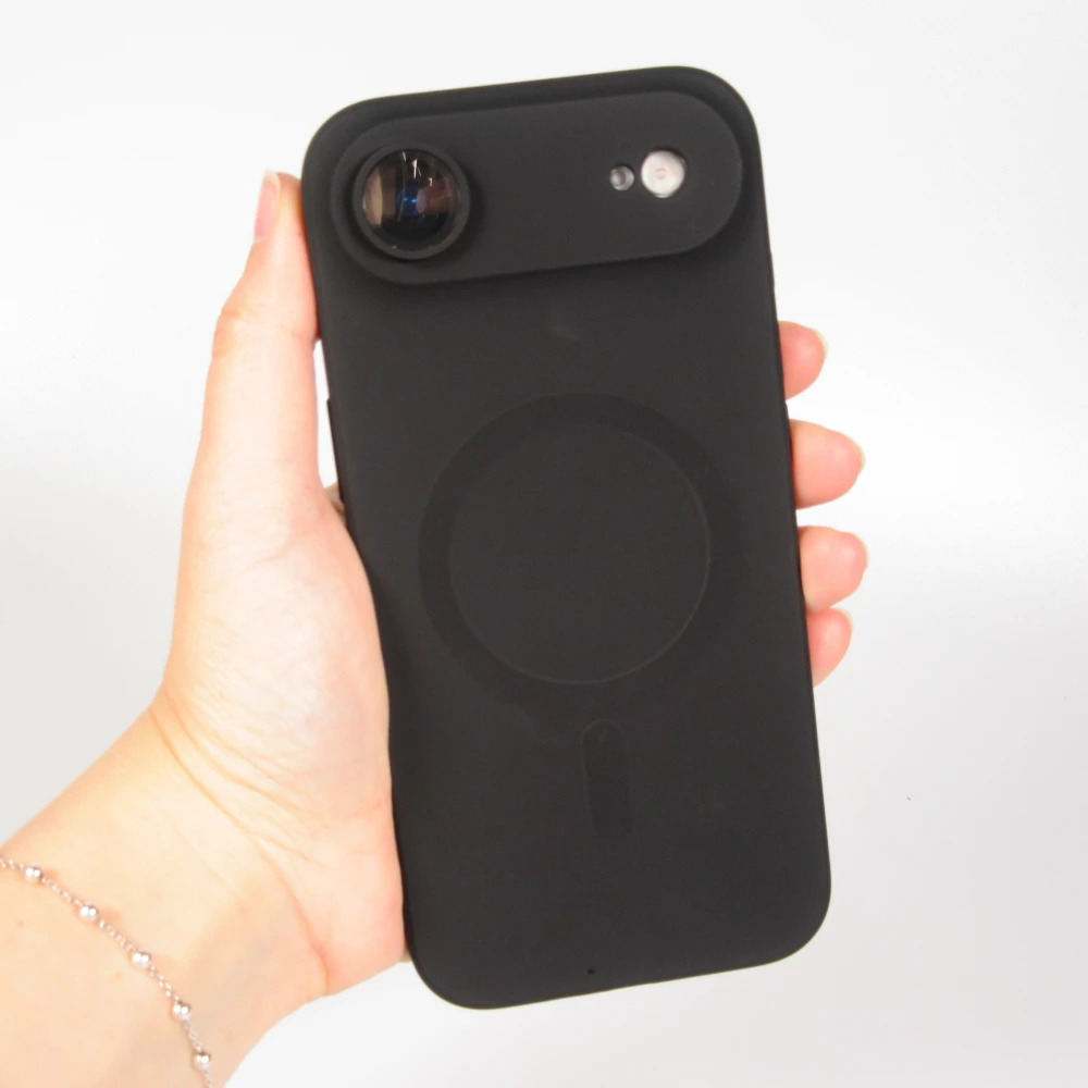 Coque iPhone Air - Gel souple avec vitre de protection caméra MagSafe - Noir