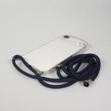 Hülle iPhone Air - Gummi transparent mit Seil blau
