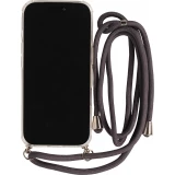 Coque iPhone Air - Gel transparent avec lacet - Gris