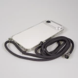 Coque iPhone Air - Gel transparent avec lacet - Gris