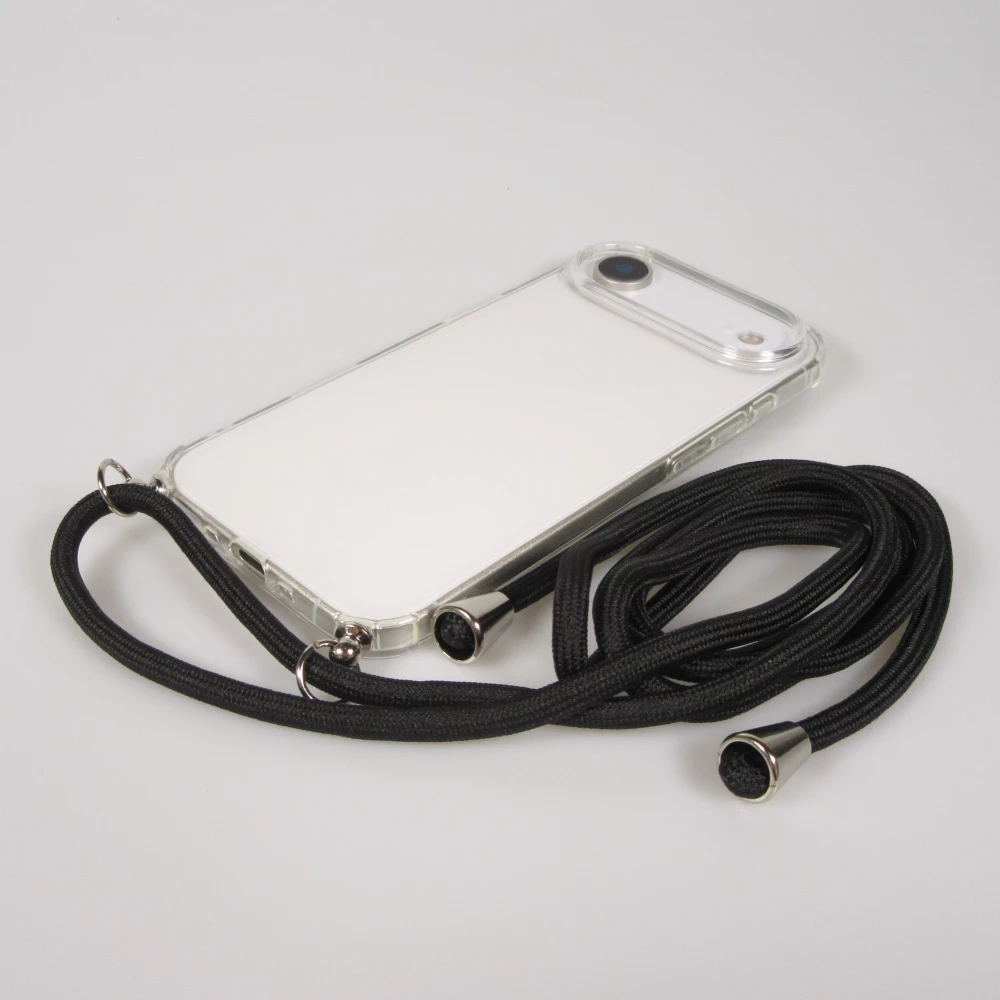 Coque iPhone Air - Gel transparent avec lacet - Noir