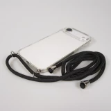 Coque iPhone Air - Gel transparent avec lacet - Noir