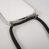 Coque iPhone Air - Gel transparent avec lacet - Noir