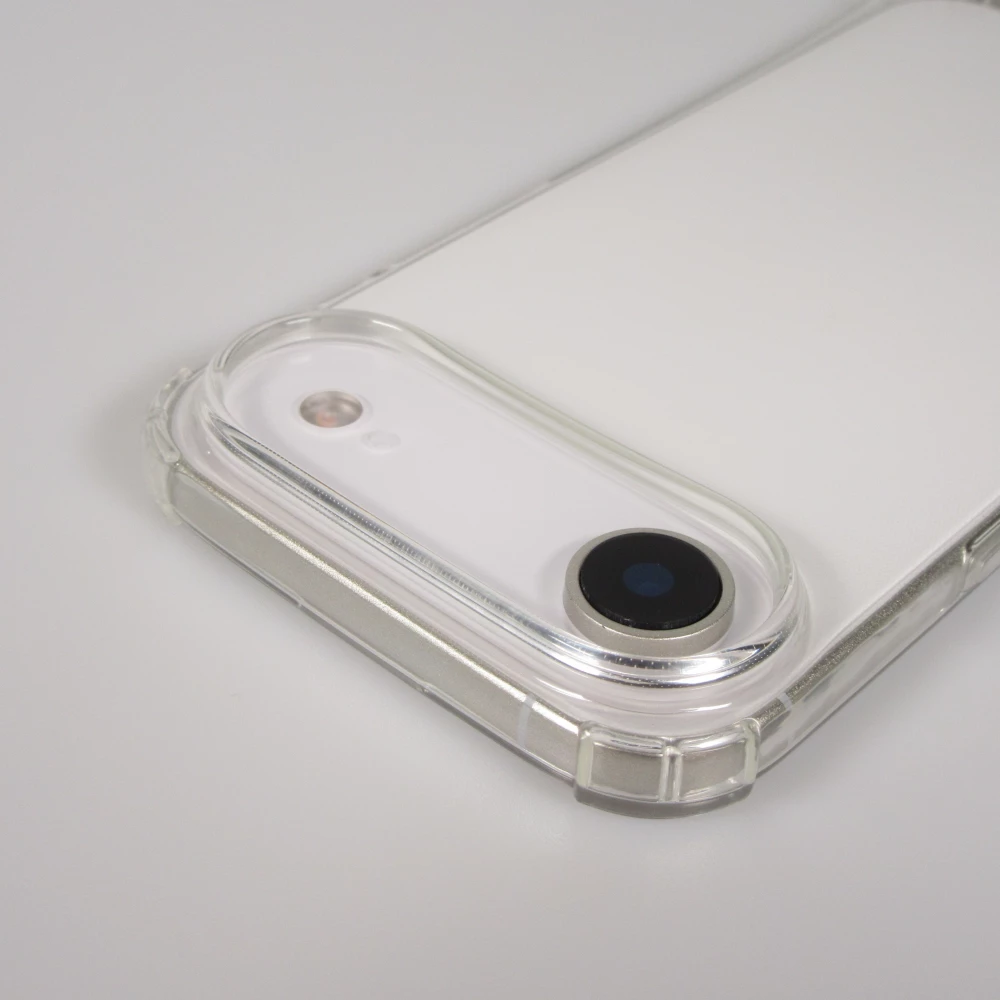Hülle iPhone Air - Gummi transparent mit Seil rosa - Gold