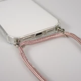 Hülle iPhone Air - Gummi transparent mit Seil rosa - Gold