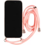 Coque iPhone Air - Gel transparent avec lacet - Rose