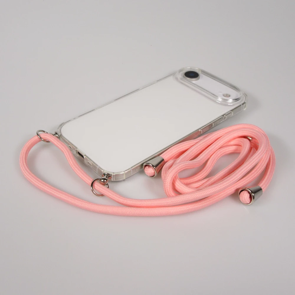 Coque iPhone Air - Gel transparent avec lacet - Rose