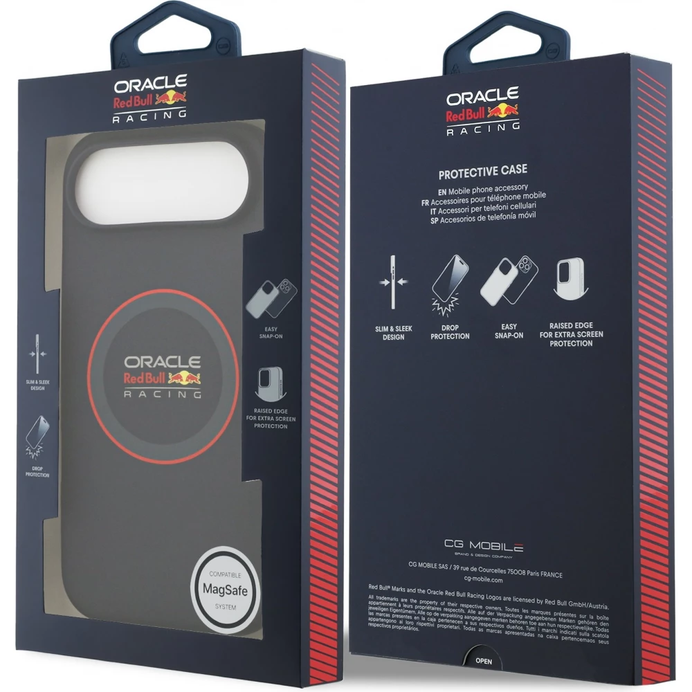 Coque iPhone Air - Red Bull Racing MagSafe en silicone avec anneau rouge - Bleu