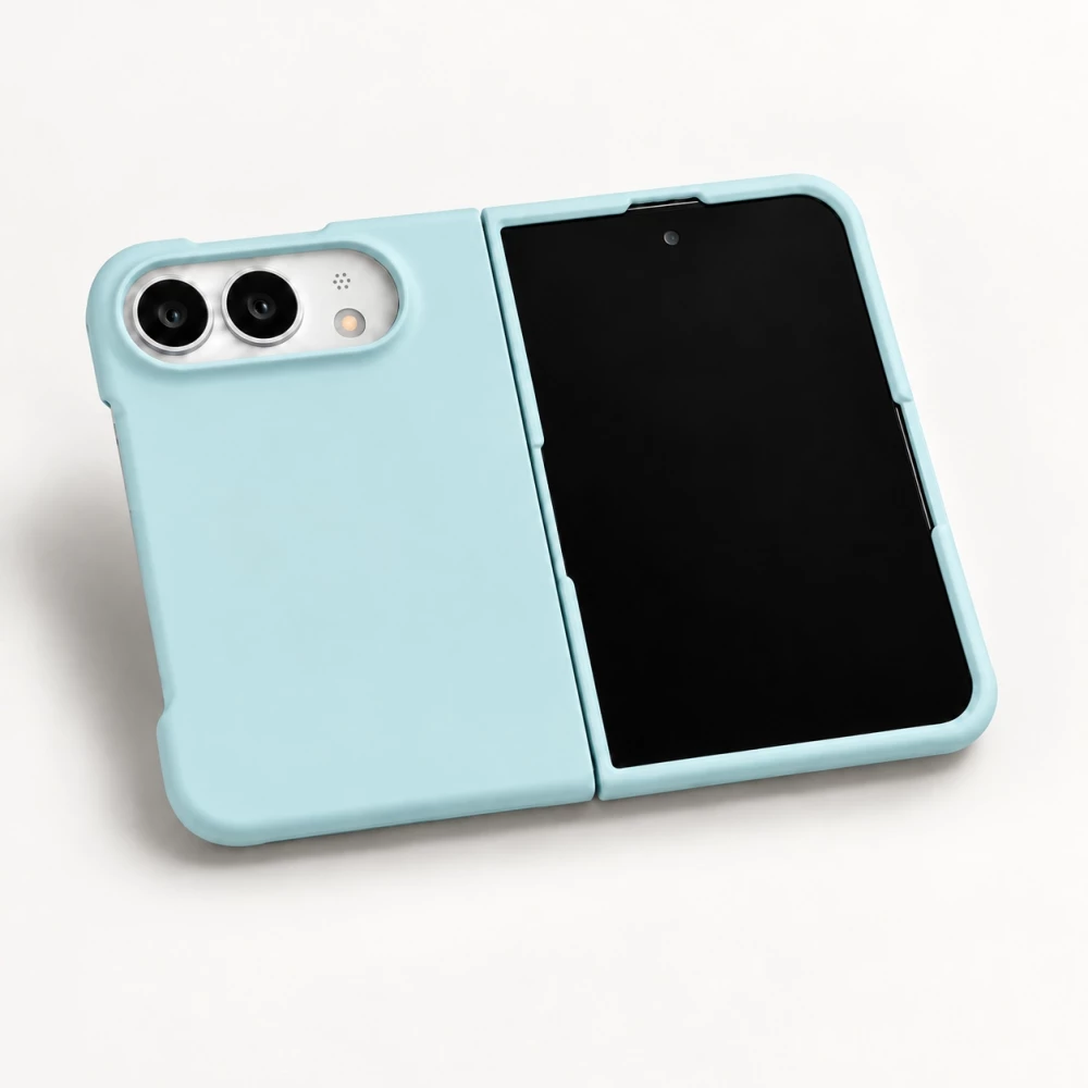 Coque iPhone Duo - Plastique finition Soft Touch - Bleu clair