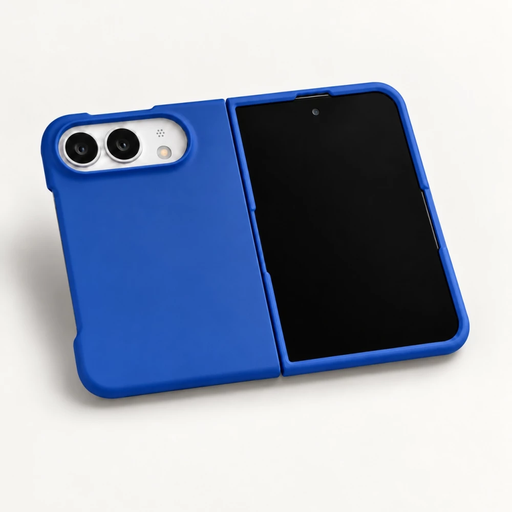 Coque iPhone Duo - Plastique finition Soft Touch - Bleu foncé