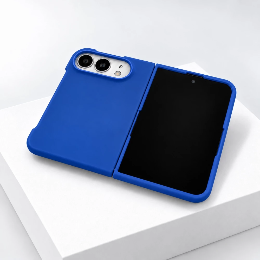 Coque iPhone Duo - Plastique finition Soft Touch - Bleu foncé