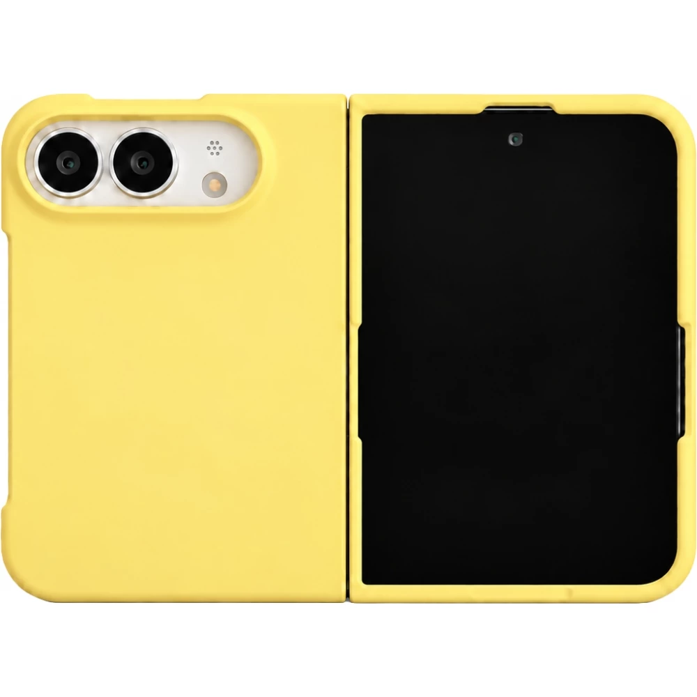 Coque iPhone Duo - Plastique finition Soft Touch - Jaune