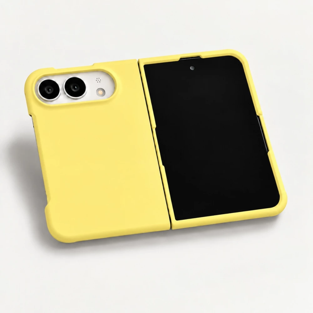 Coque iPhone Duo - Plastique finition Soft Touch - Jaune