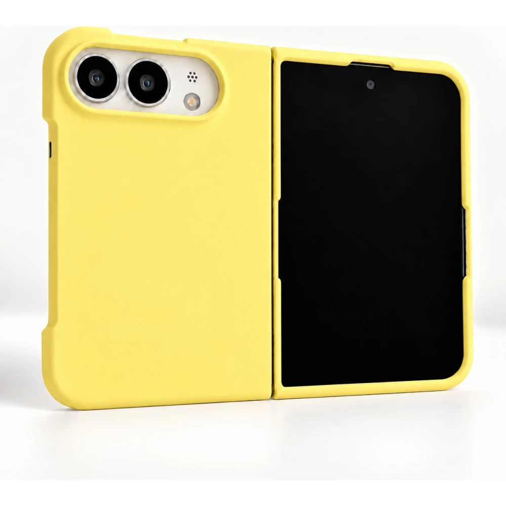 Coque iPhone Duo - Plastique finition Soft Touch - Jaune