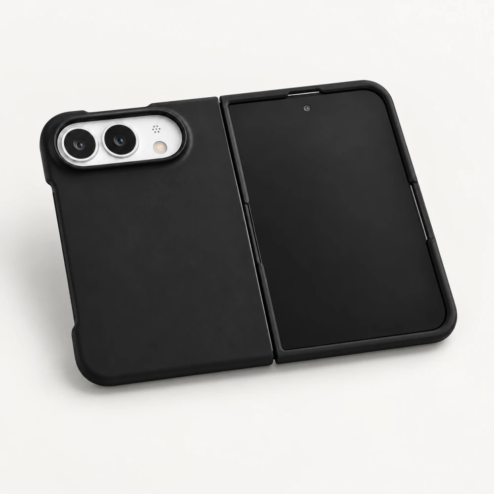 Coque iPhone Duo - Plastique finition Soft Touch - Noir