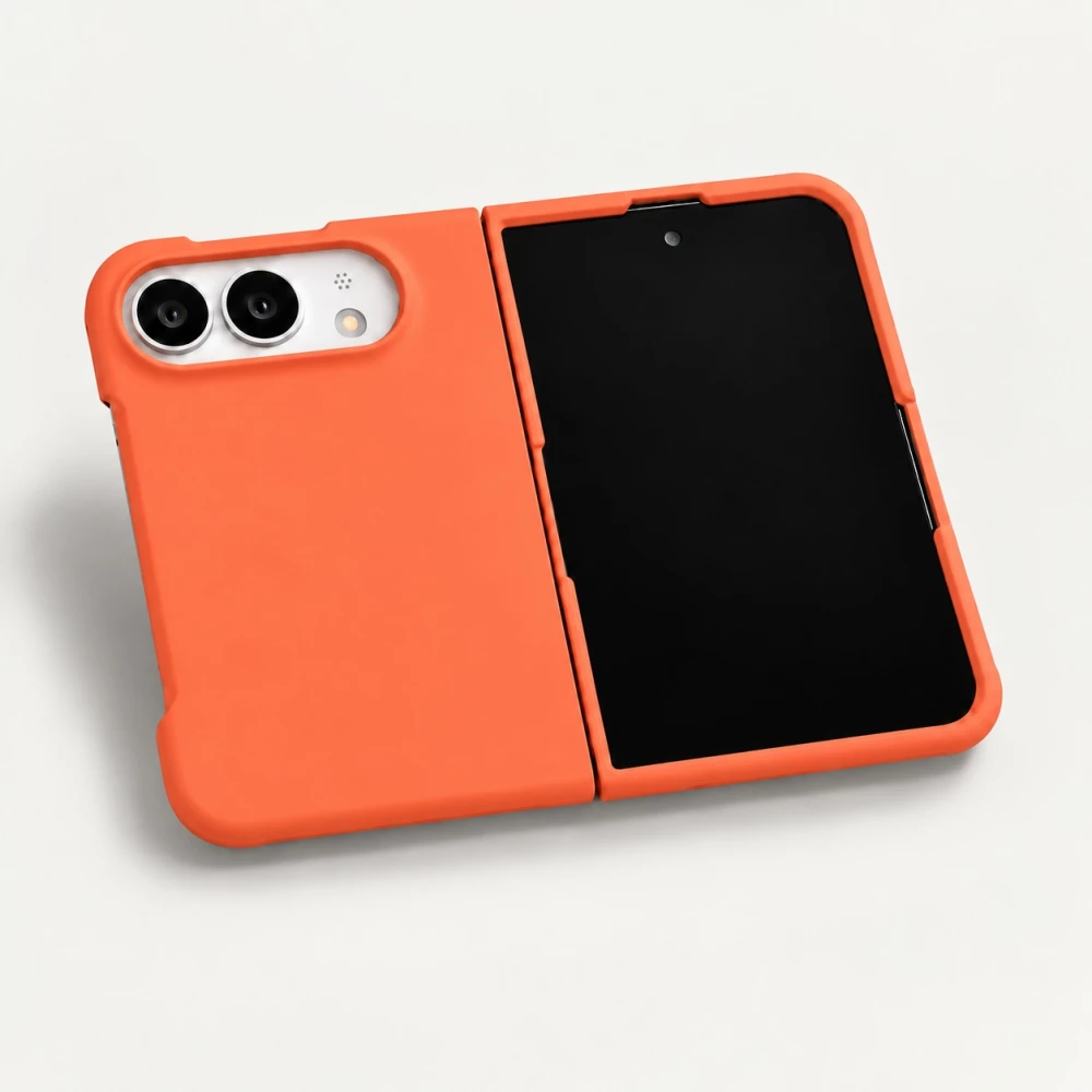 Coque iPhone Duo - Plastique finition Soft Touch - Orange