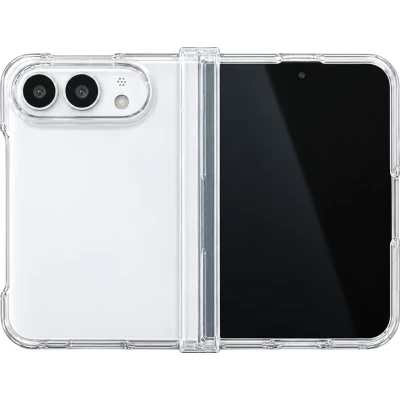Coque iPhone Duo - Clear Flex ultra-fine transparente avec charni&egrave;re int&eacute;gr&eacute;e et protection anti-rayures - Transparent