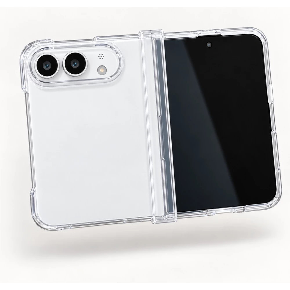 Coque iPhone Duo - Plastique lisse Clear avec protection charnière - Transparent