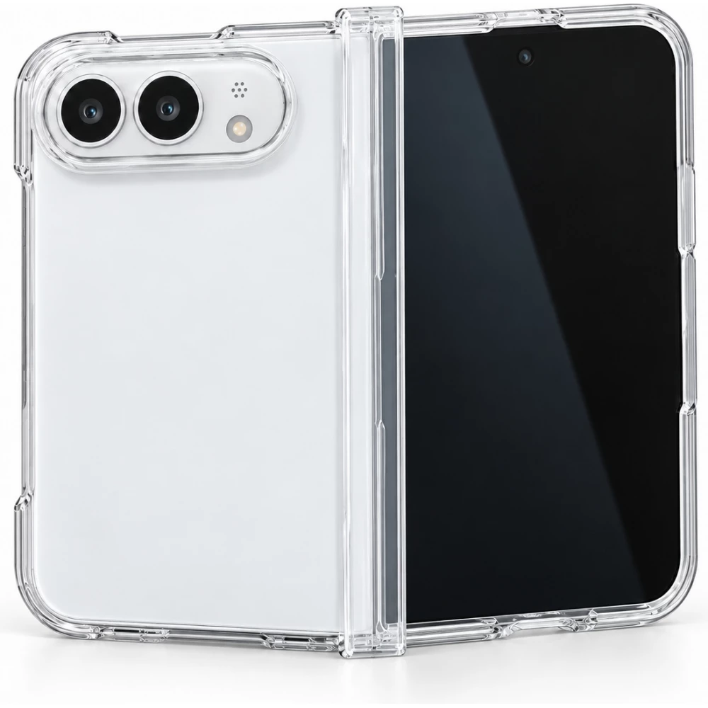 Coque iPhone Duo - Plastique lisse Clear avec protection charnière - Transparent
